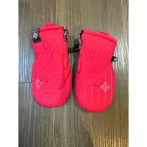 Columbia Hot Pink Infant Mittens Fleece Lined Omni-Shield Outdoor Play Snow